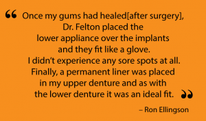 Satisfied testimonial from a Lolo implant supported dentures patient.